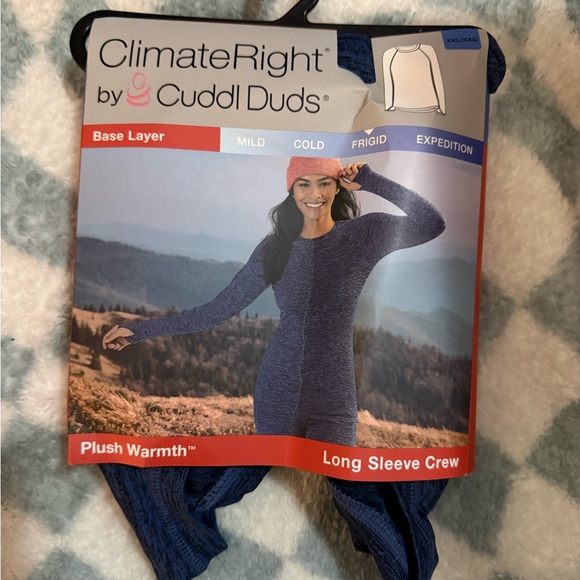 Cuddl Duds Navy Long Sleeve Crew Base Layer - Picture 1 of 1
